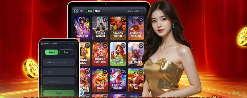 Imagem promocional do login da 90win